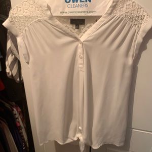 White blouse with lace accents from the Limited